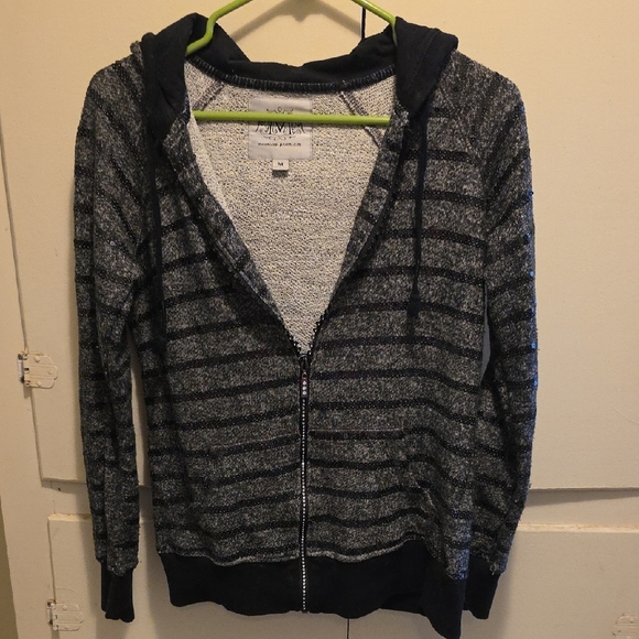 Maurices Premium Size Medium Black And Gray Zip Up Sweater - Picture 1 of 2